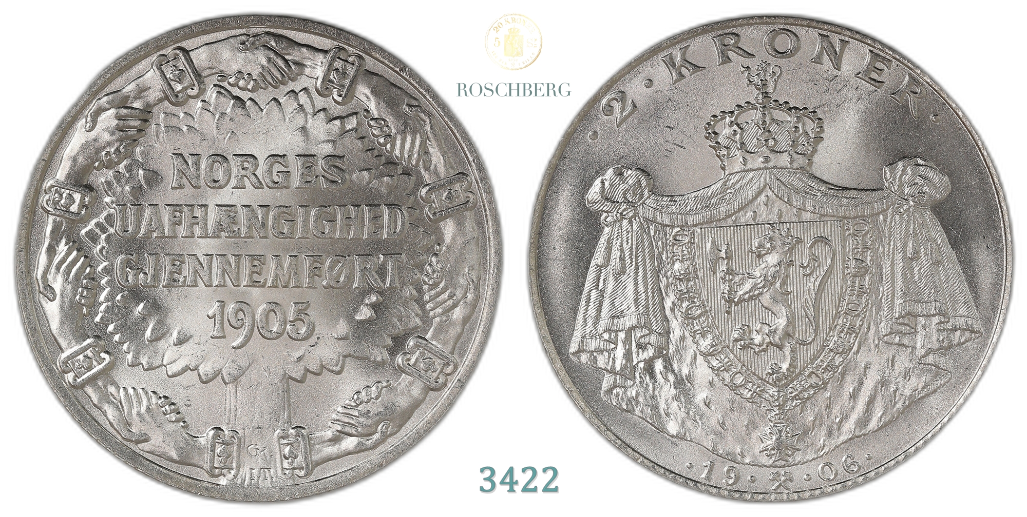 Norge 2 Kroner 1906  Kv: 0