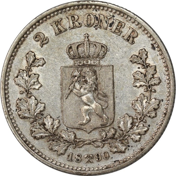 2 Kroner 1890 Kv 1+