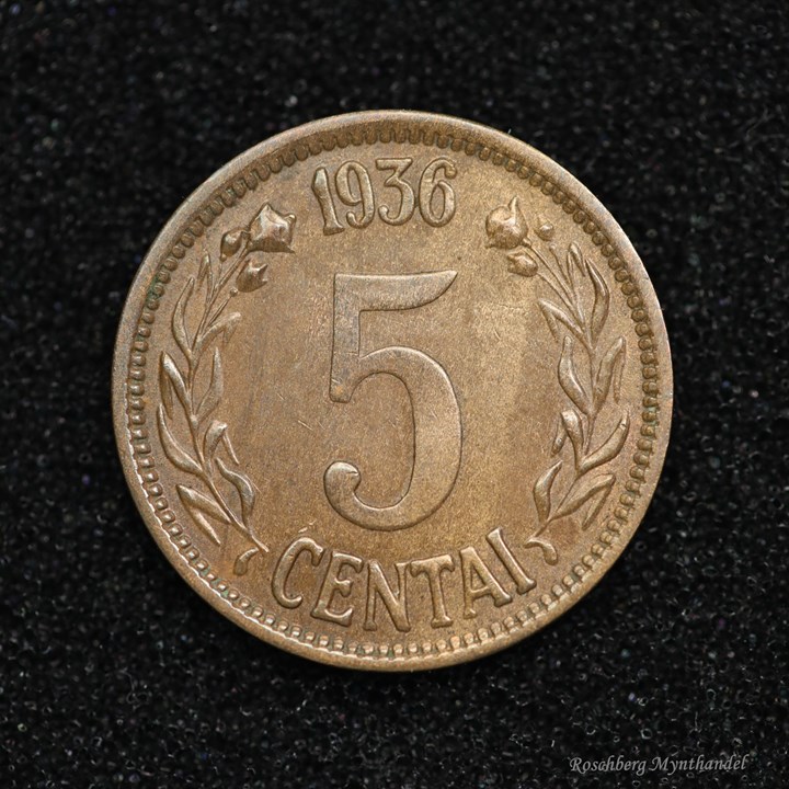 Litauen 5 Centai 1936 Kv 01