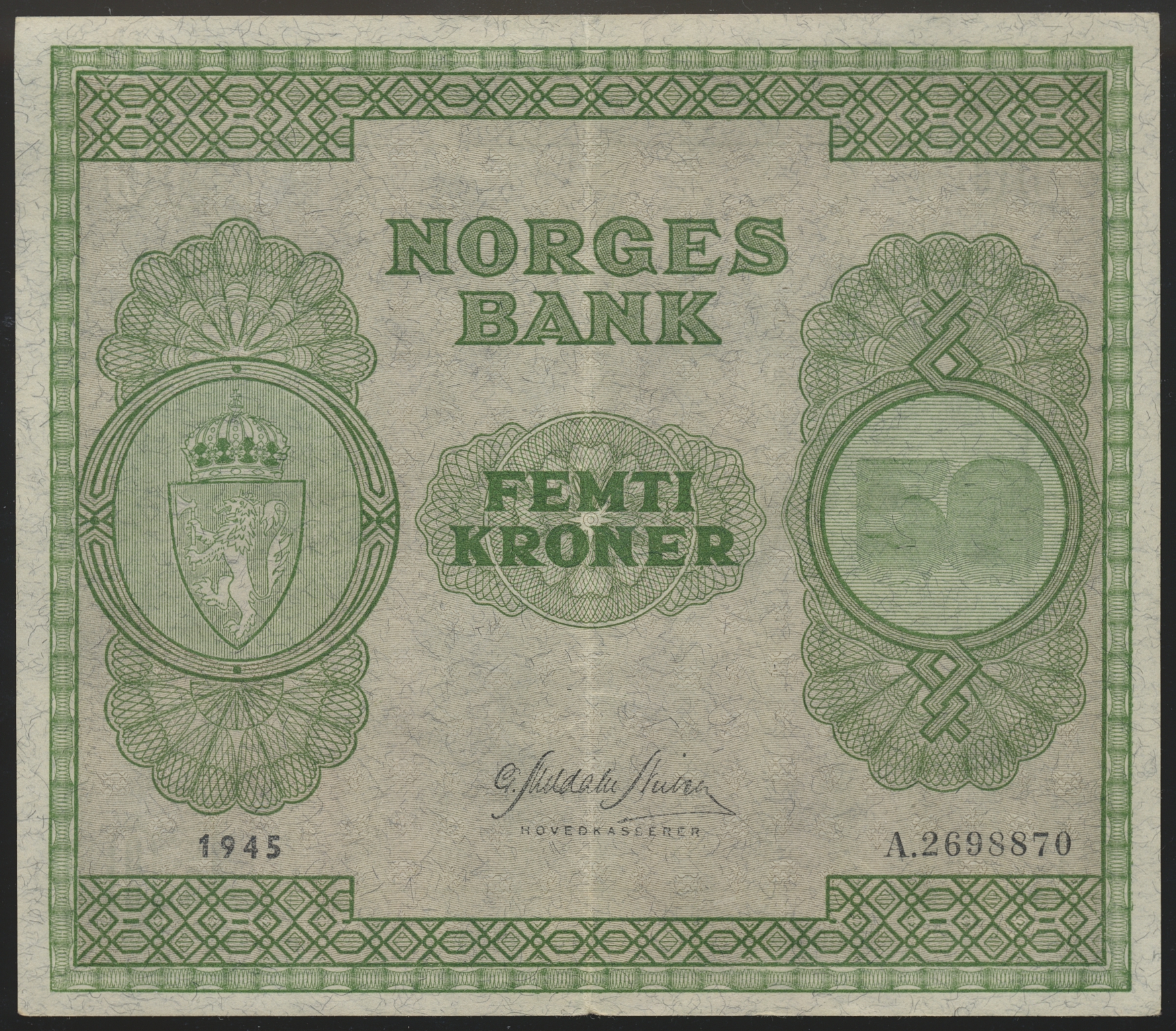 50 Kroner 1945 A Kv 1+/01