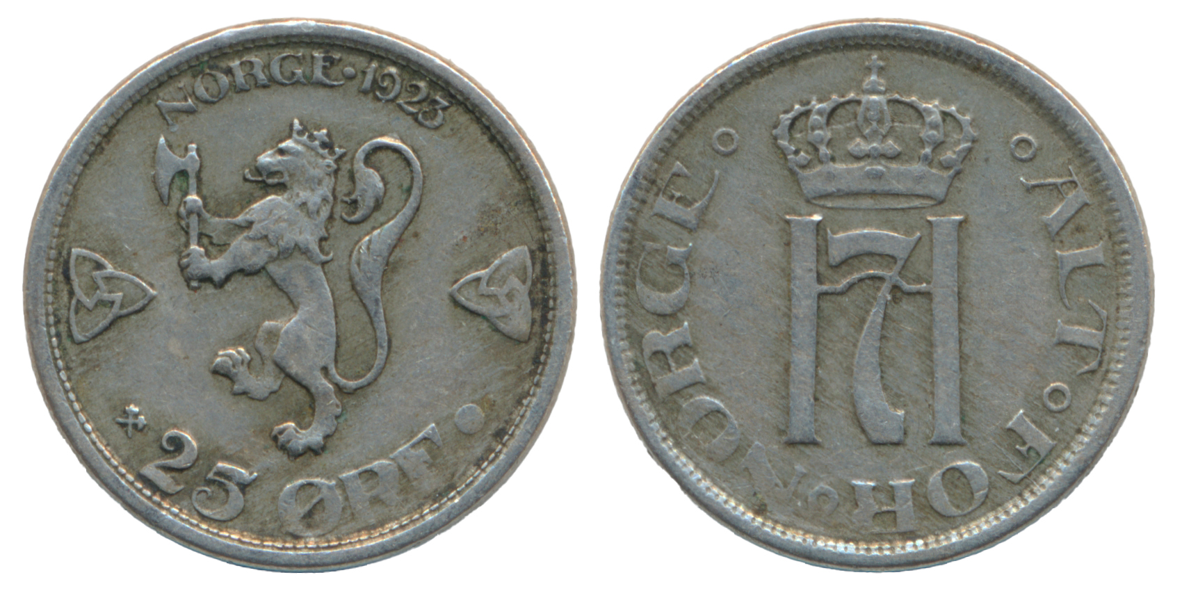 25 Øre 1923 UH Kv 1+