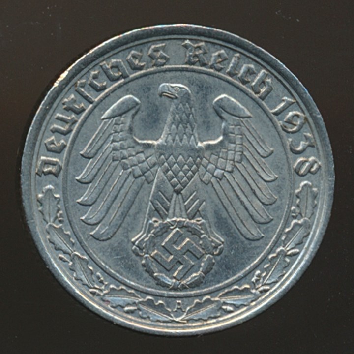 Tyskland 50 Reichspfenning 1938 A Kv 1+