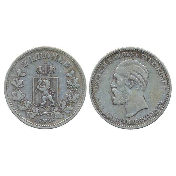 2 Kroner 1898 Kv 1, riss
