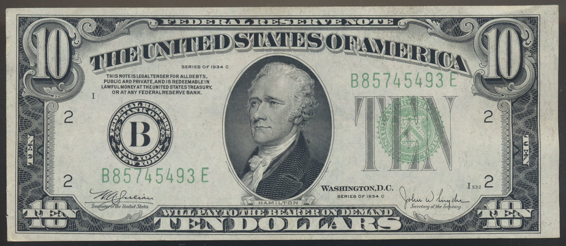 USA 10 Dollars 1934 C Kv 1+ (XF)