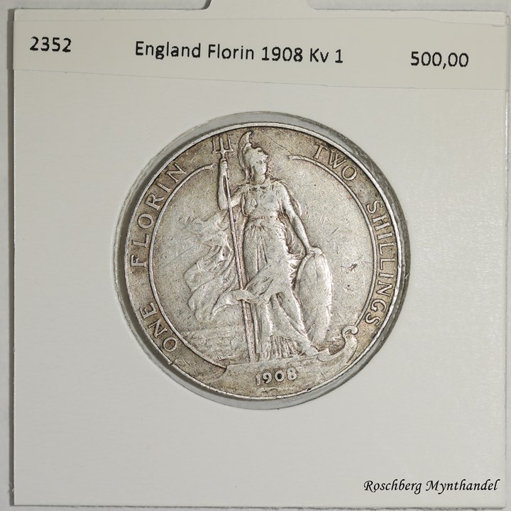 England Florin 1908 Kv 1