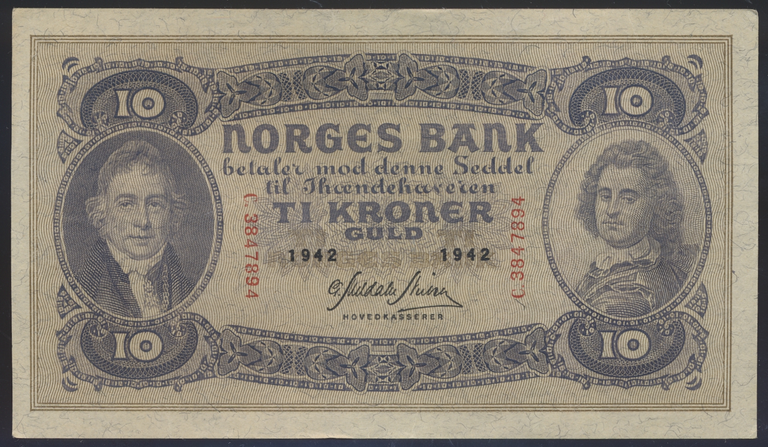 10 Kroner 1942 C Kv 1/1+