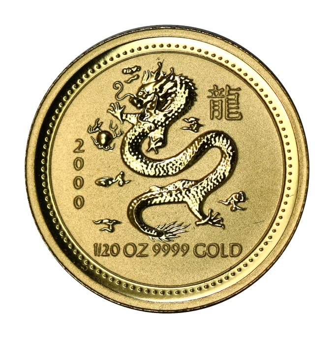 Australia $5 Year of the Dragon 2000 1/20 oz 9999