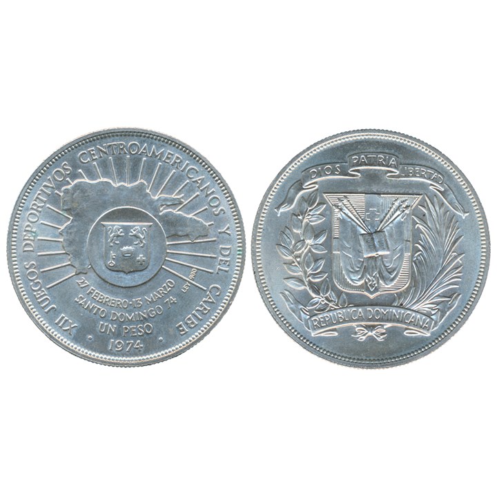 Dominikanske Republikk 1 Peso 1974 Kv 0