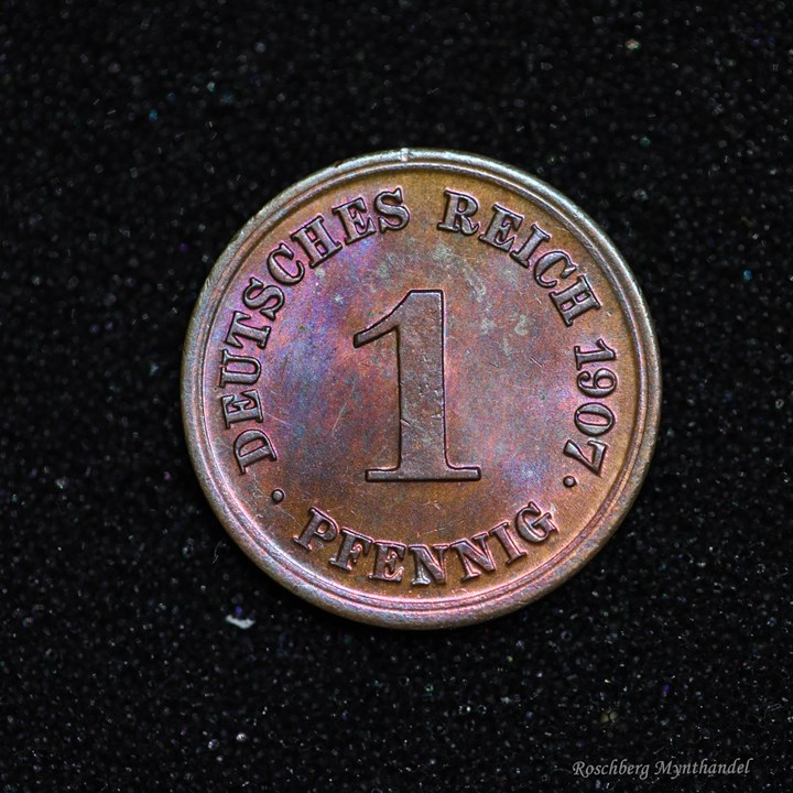 Tyskland 1 Pfennig 1907 E Kv 0