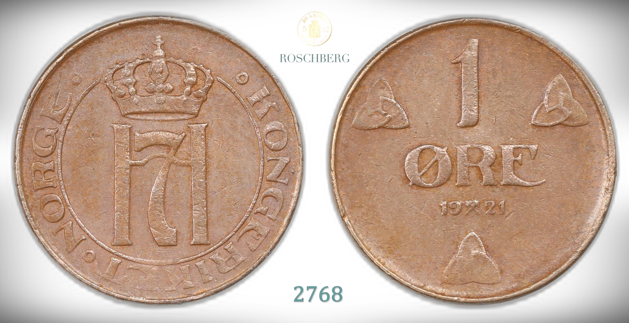 Norge 1 Øre 1921 K  Kv: 1+