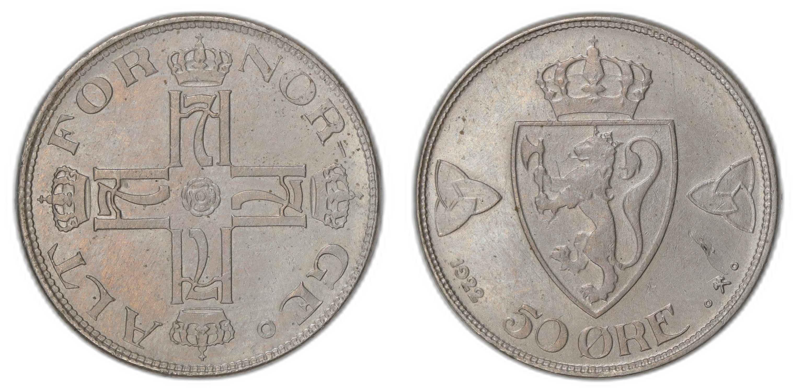 Norge 50 Øre 1922 Kv: 0/01
