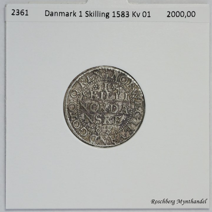 Danmark 1 Skilling 1583 Kv 01