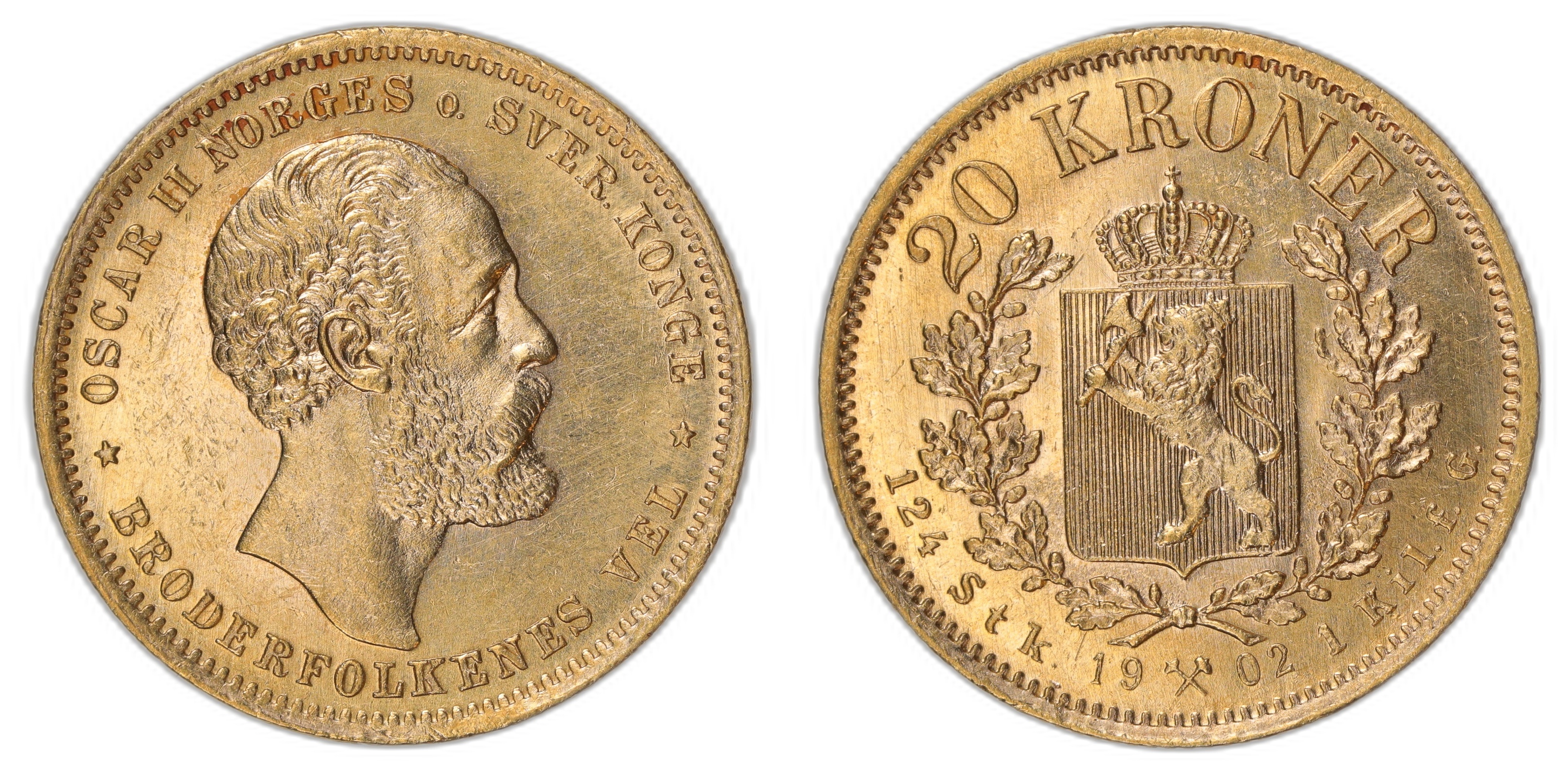 Norge 20 Kroner 1902 Kv: 0/01