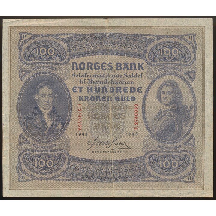 100 Kroner 1943 C Kv 1