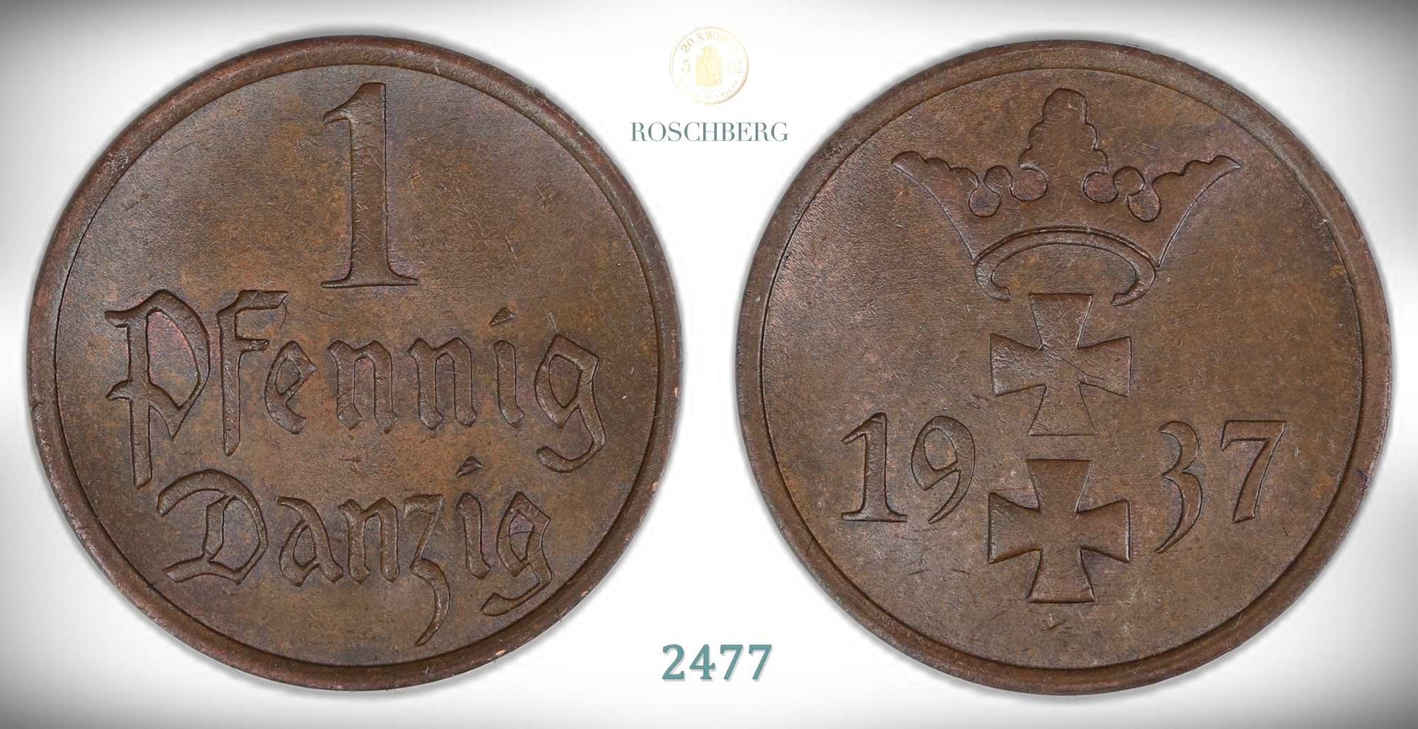 Danzig 1 Pfennig 1937  Kv: 0/01 (UNC)