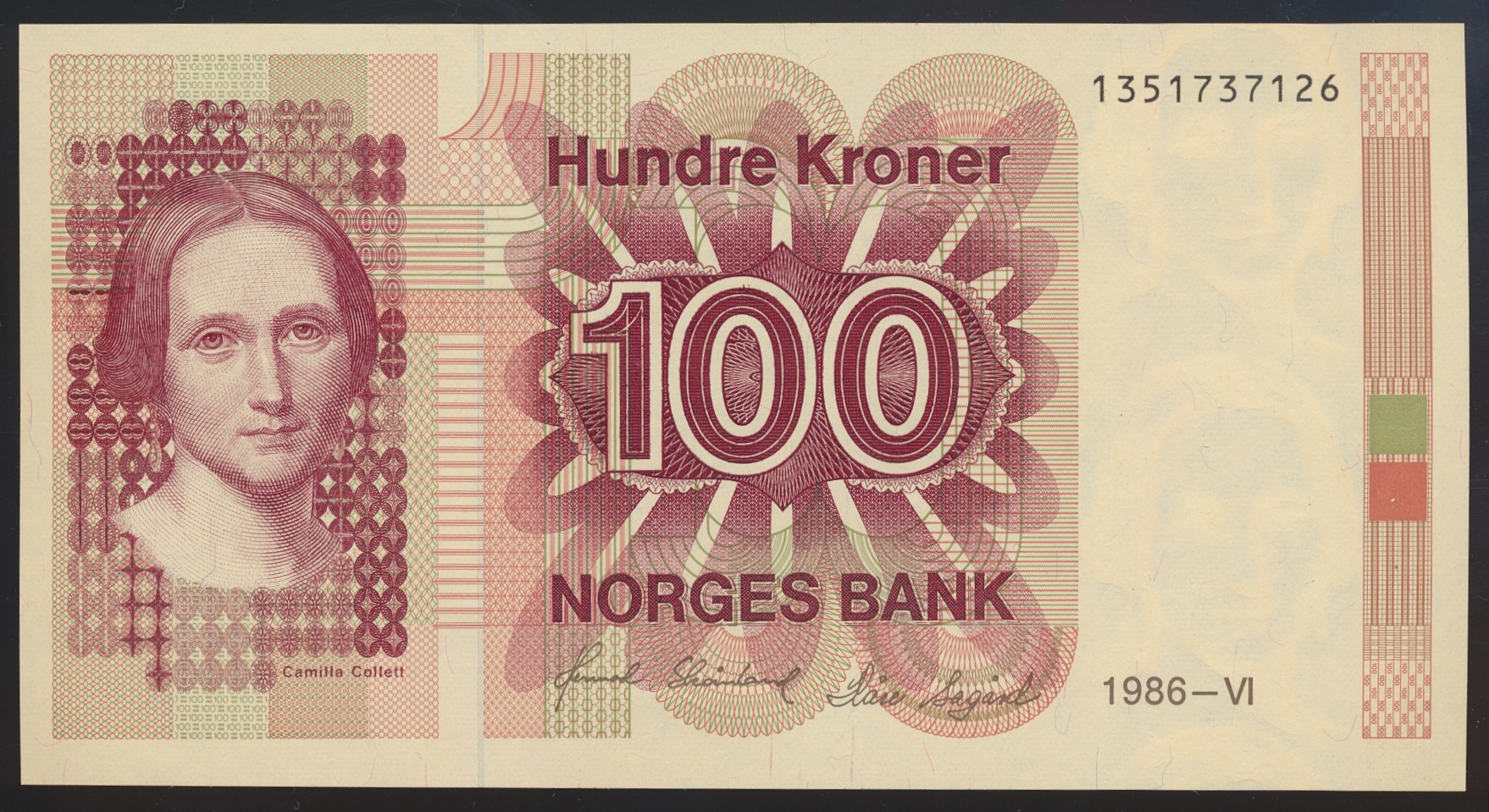 100 Kroner 1986 Kv 0