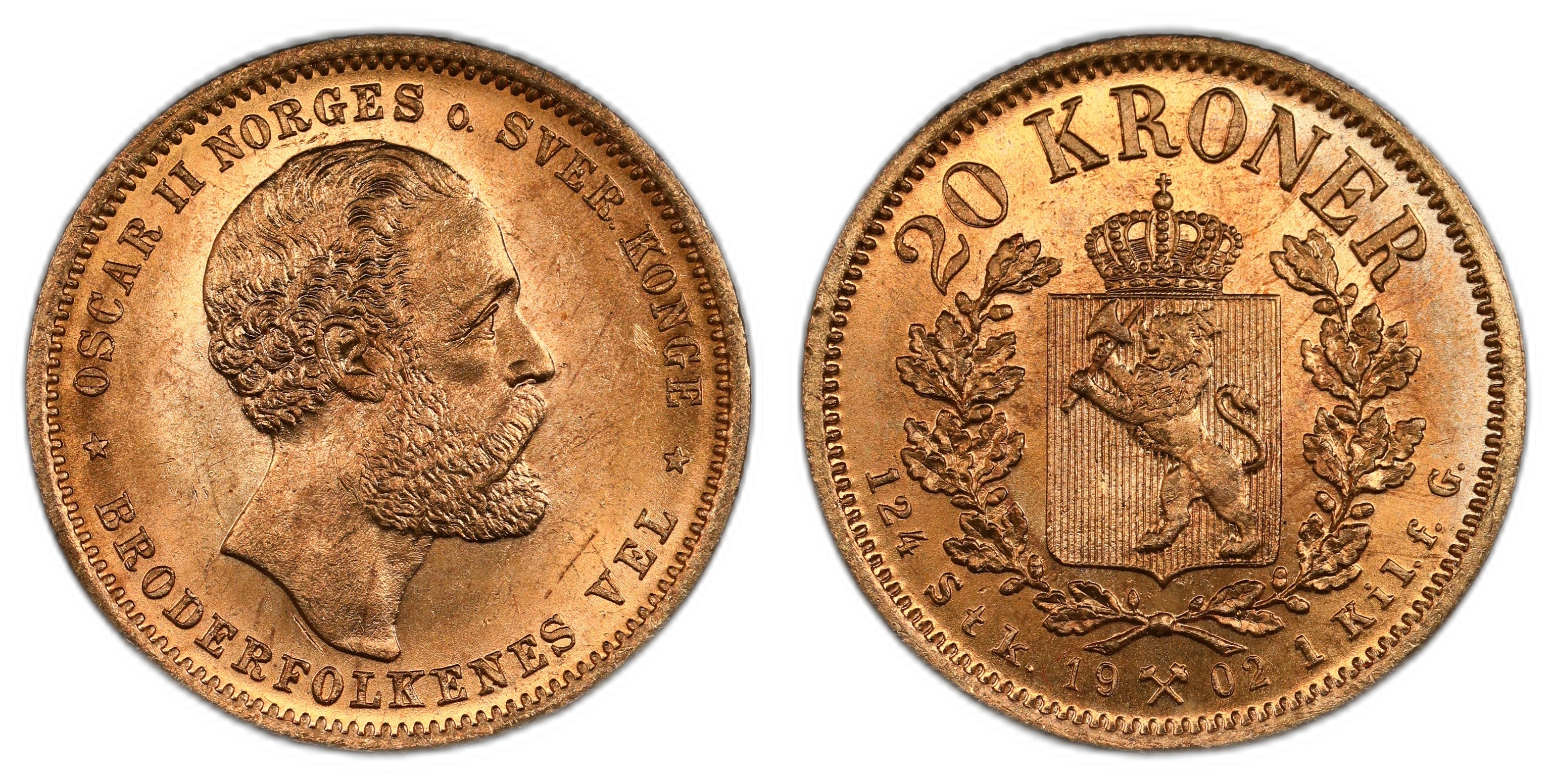 Norge 20 Kroner 1902 Kv: 0/01