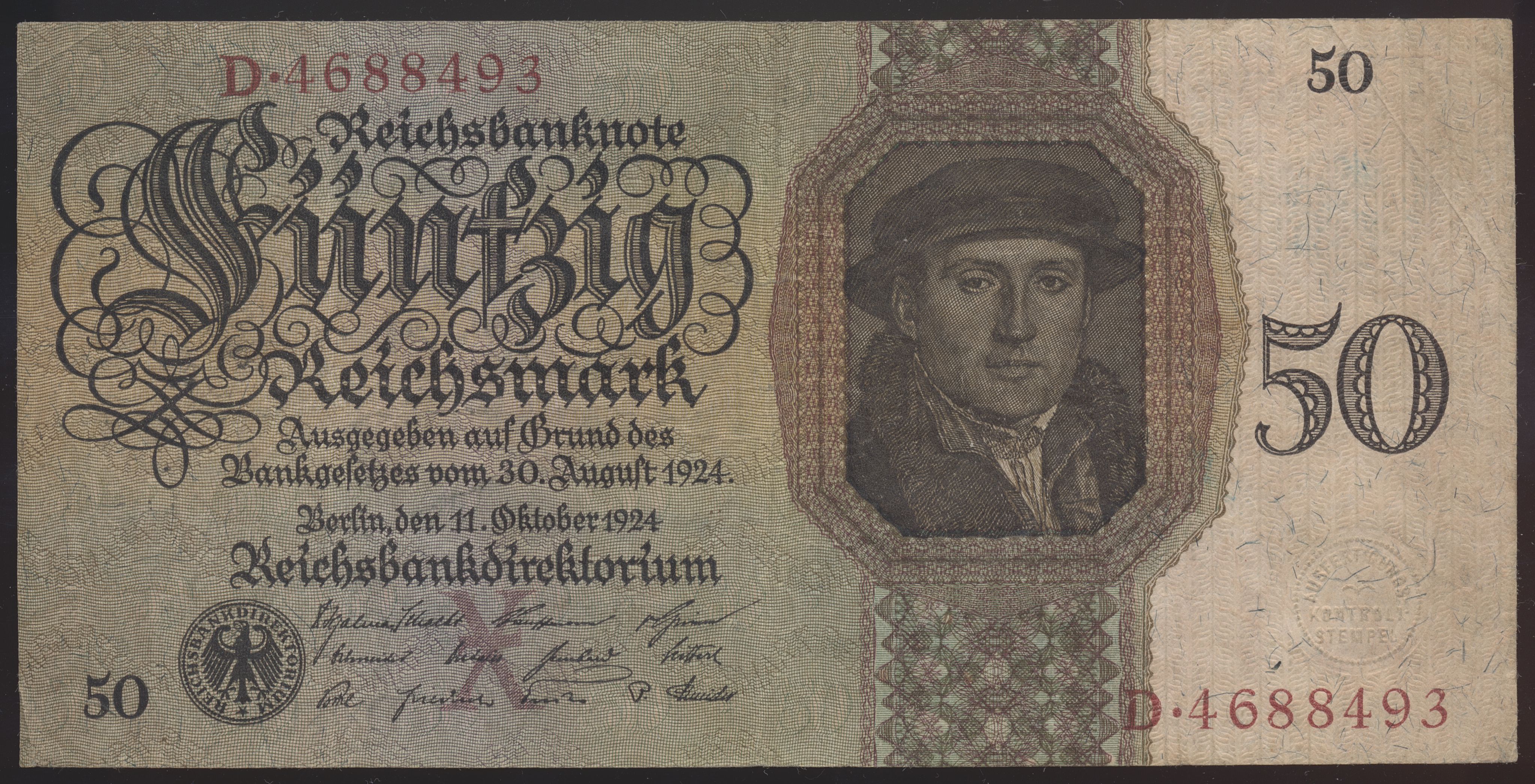 Germany 50 Reichsmark 1924 VF