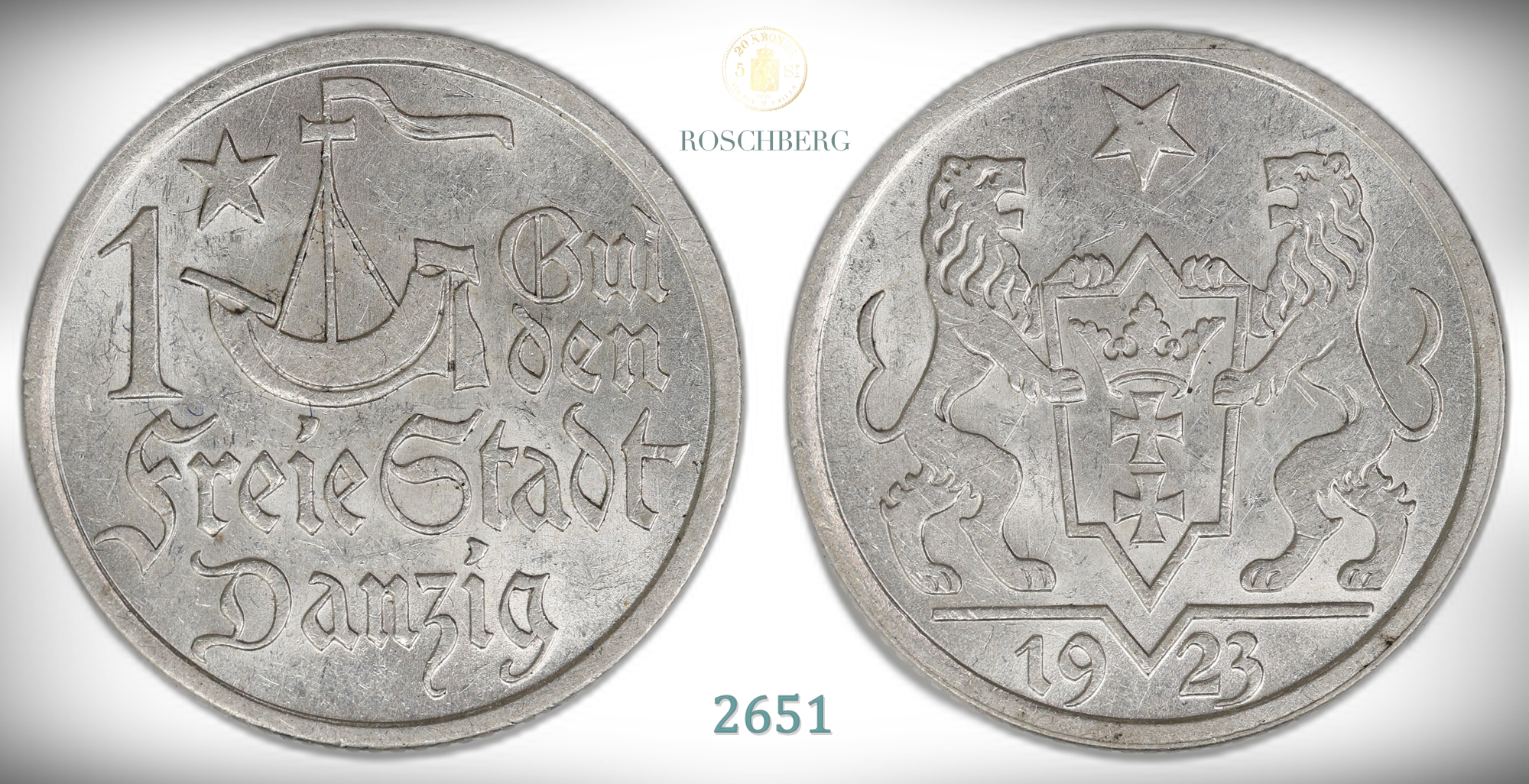 Danzig 1 Gulden 1923  Kv: UNC