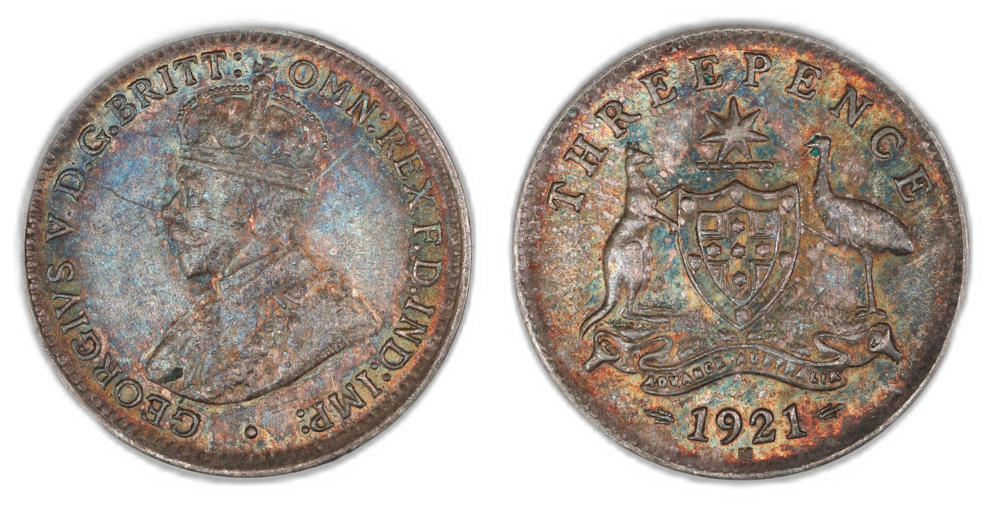Australia 3 Pence 1921-M  Kv: AU