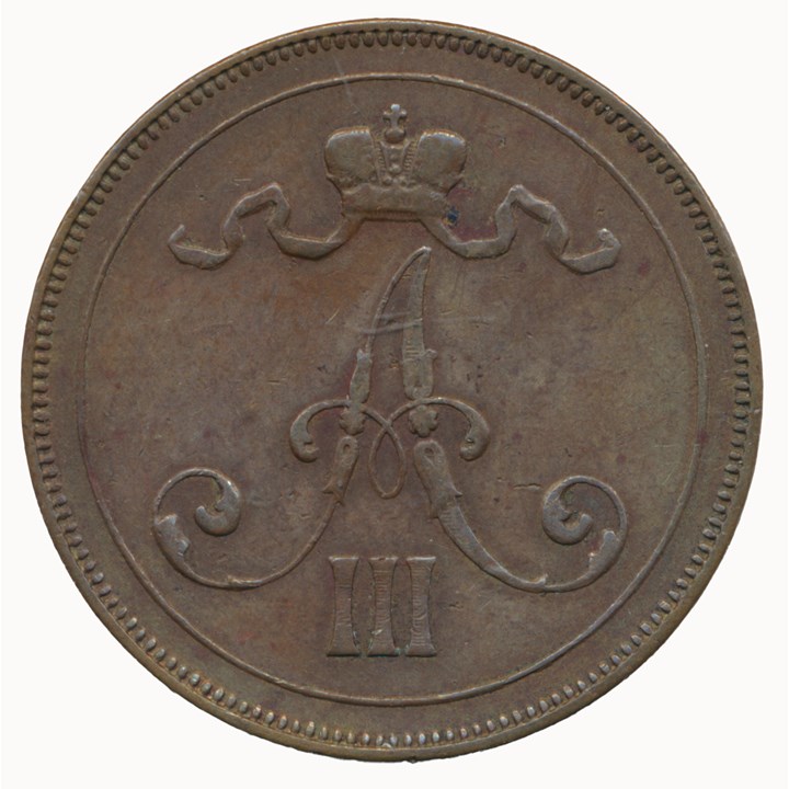 Finland 10 Pennia 1891 VF