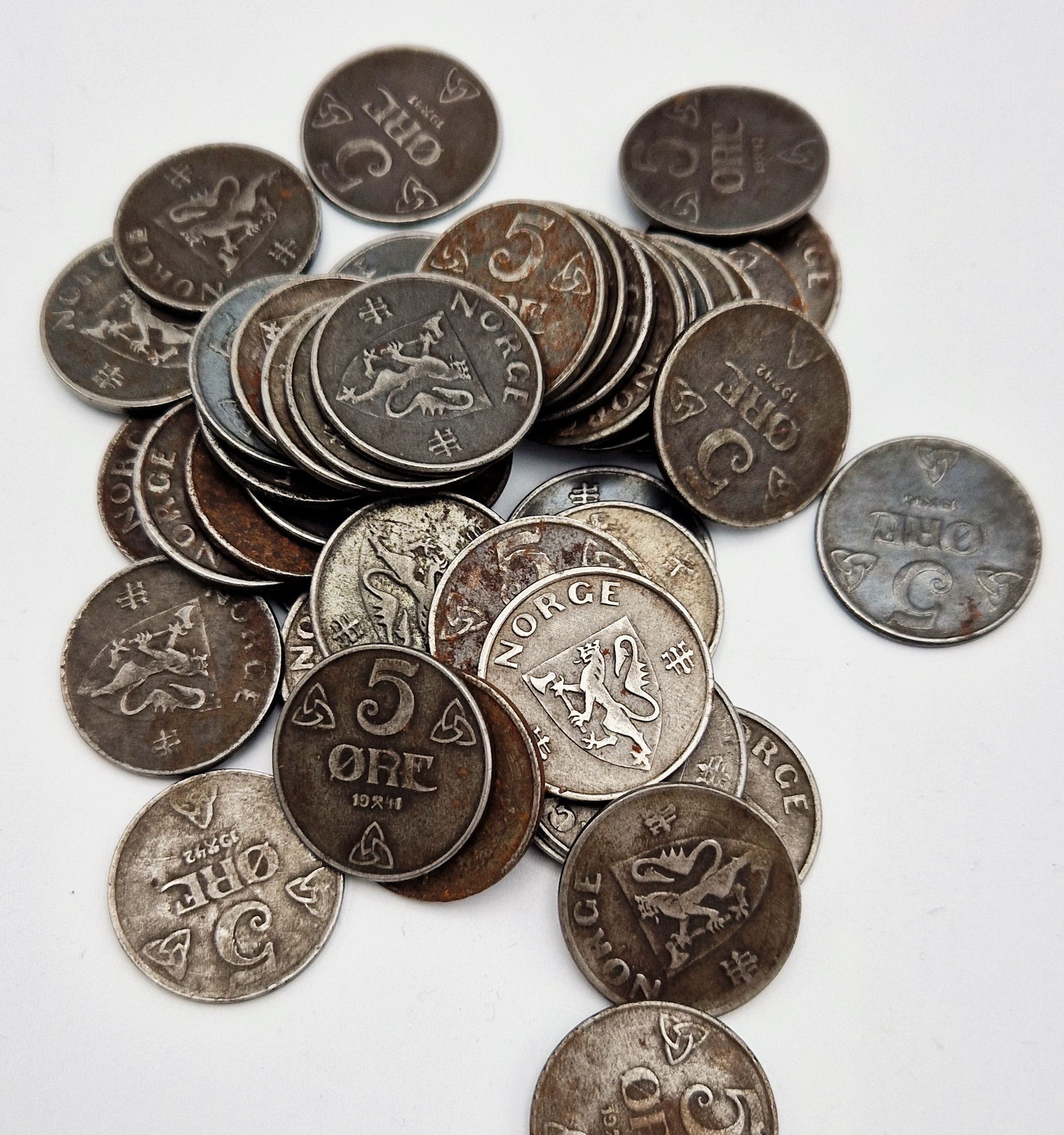 5 Øre 1941-1944 Jern i Vanlig Brukskvalitet