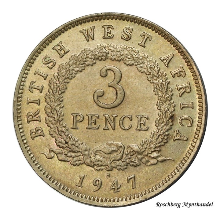 Britisk Vest Afrika 6 Pence 1947 H Kv 0/01