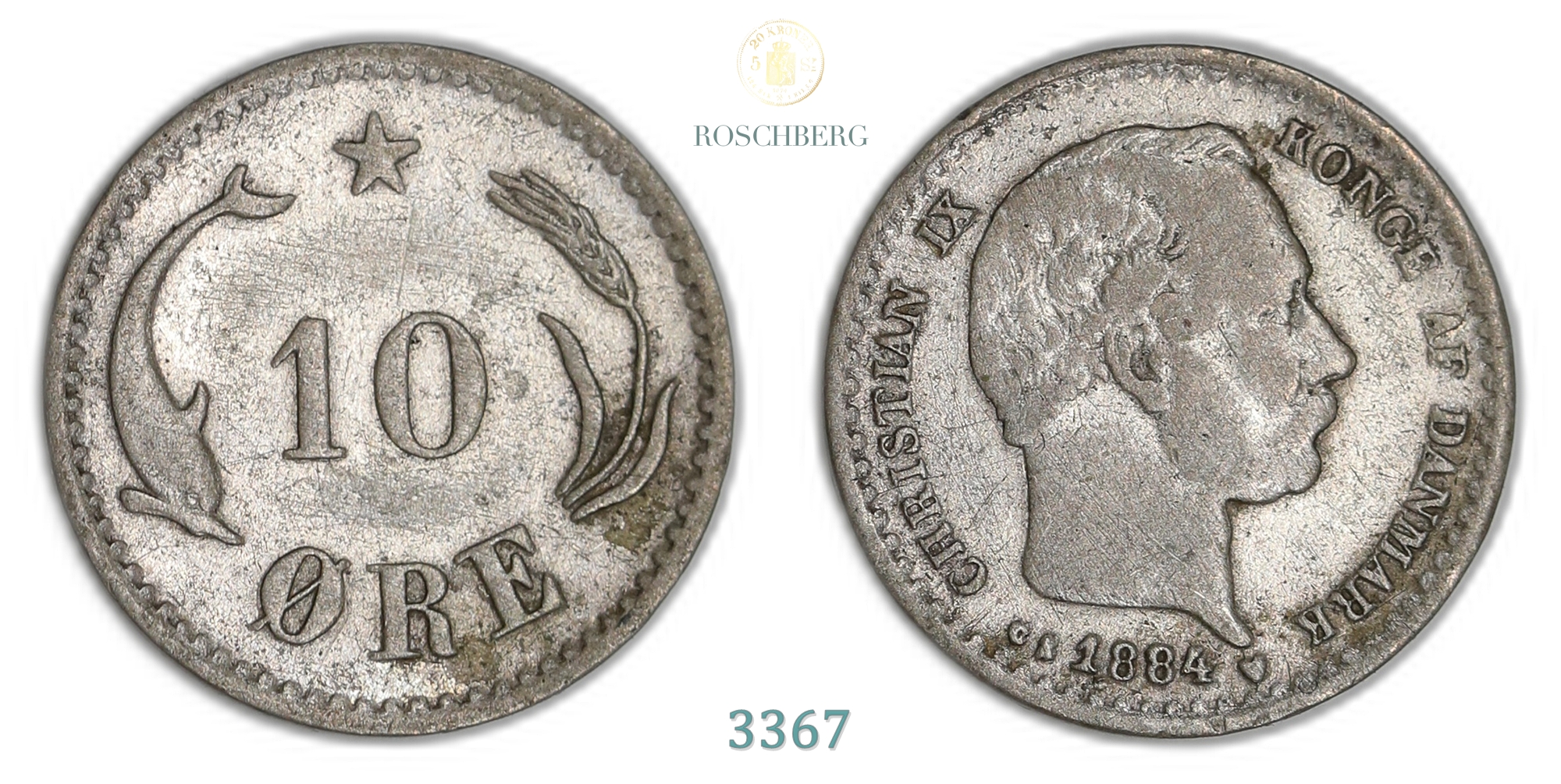 Danmark 10 Øre 1884  Kv: 1