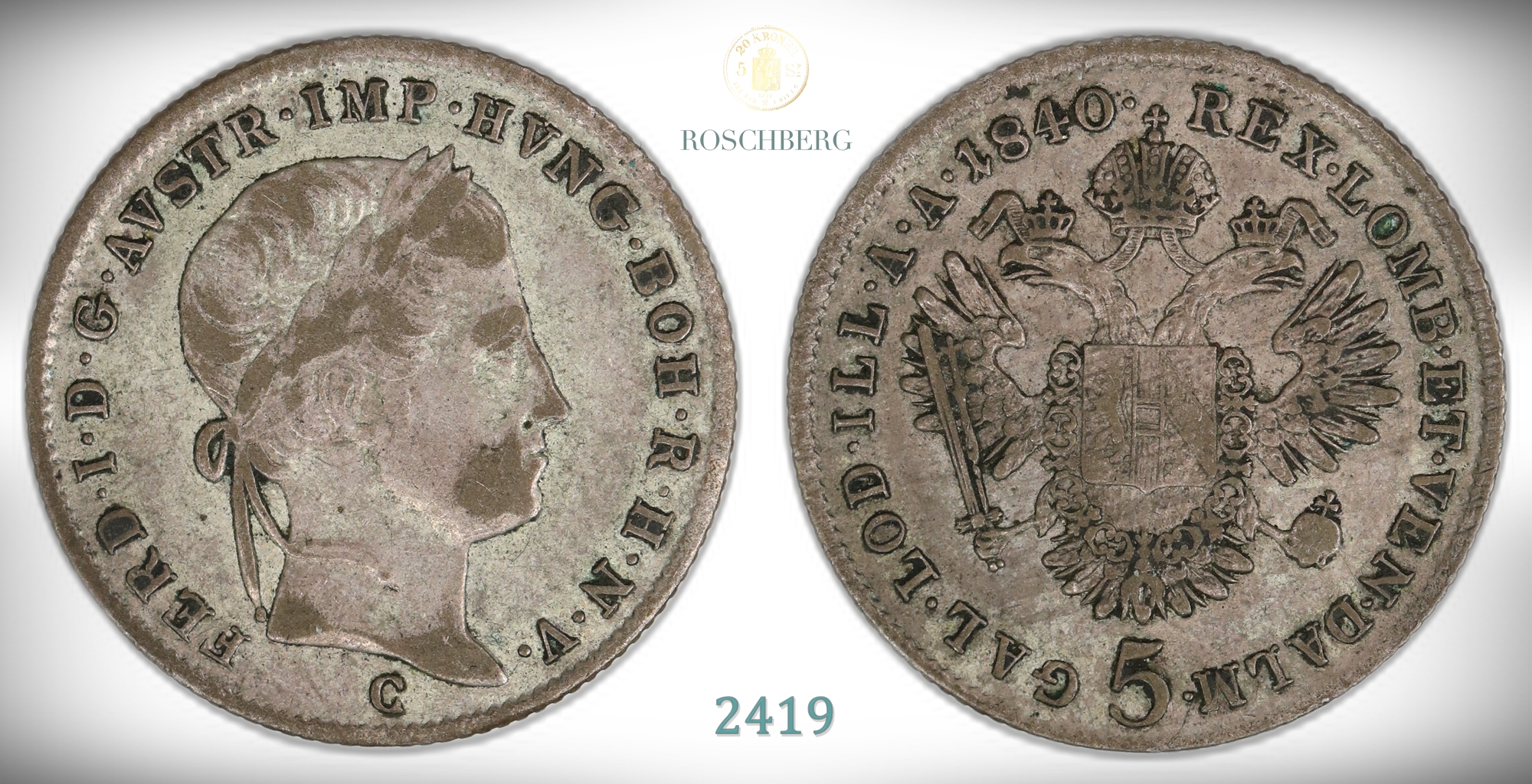 Austria 5 Kreuzer 1840-C  Kv: VF