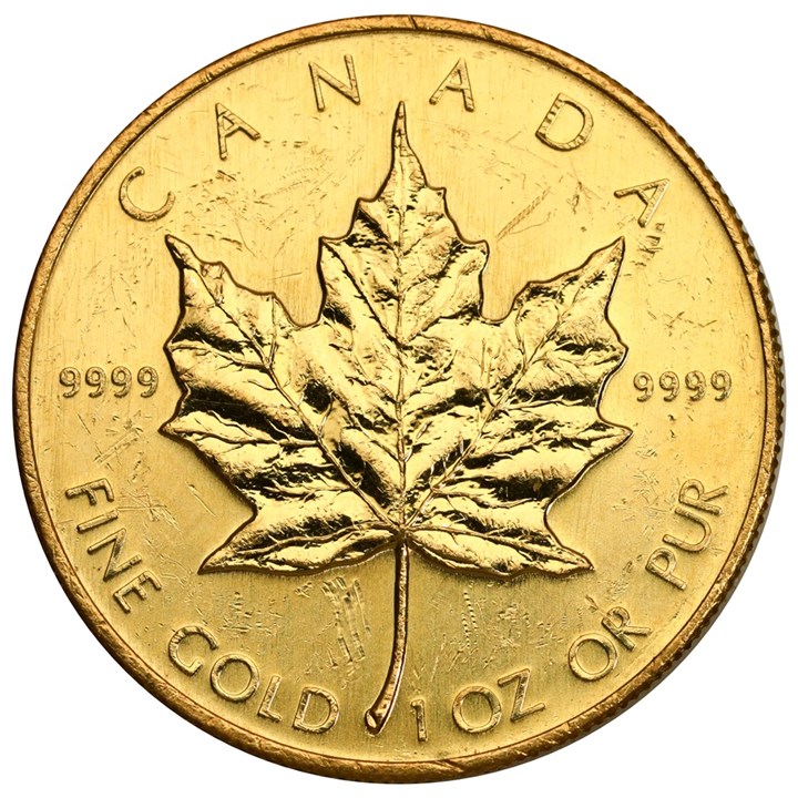 Canada Maple Leaf 1 Oz Gull 1985 Kontaktmerker