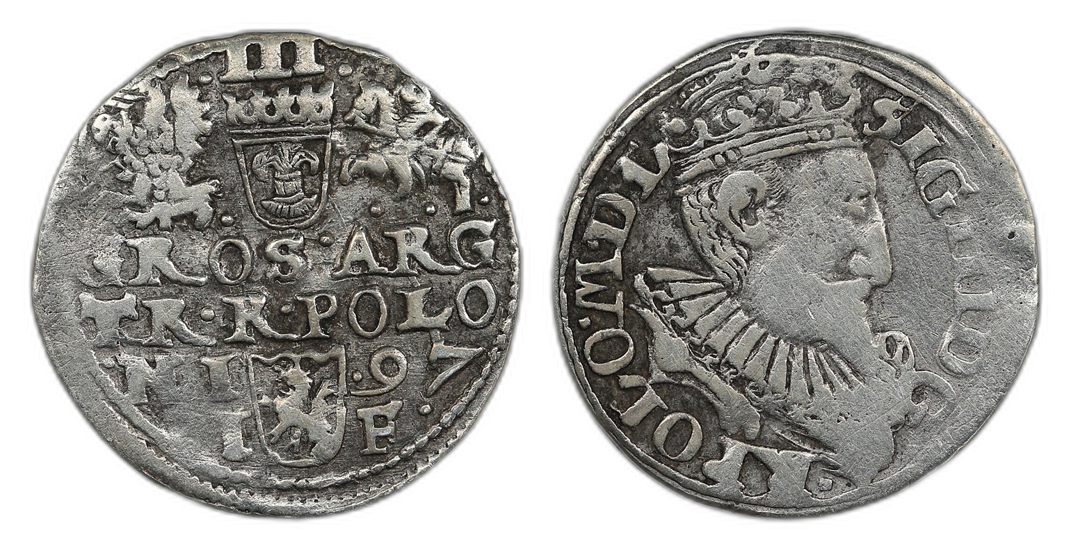 Poland 3 Grosch 1597 Kv: VF