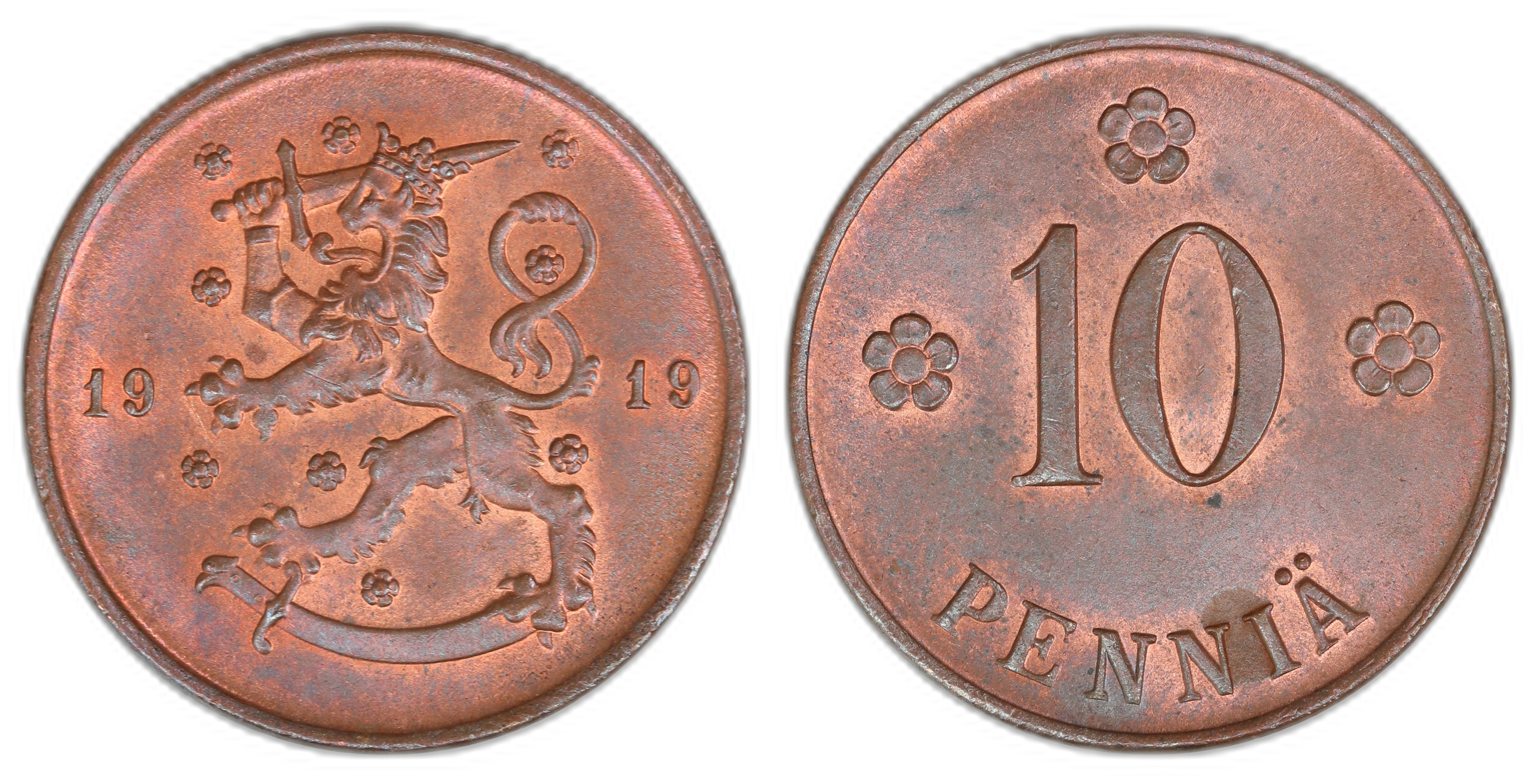 Finland 10 Pennia 1919  Kv: UNC