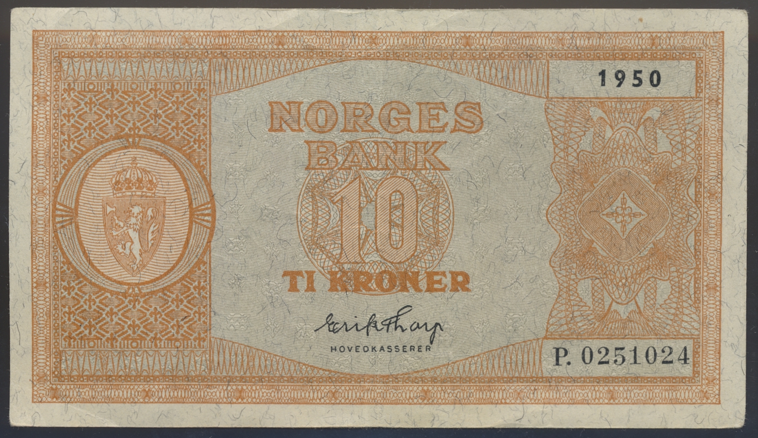 10 Kroner 1950 P Kv 1/1+