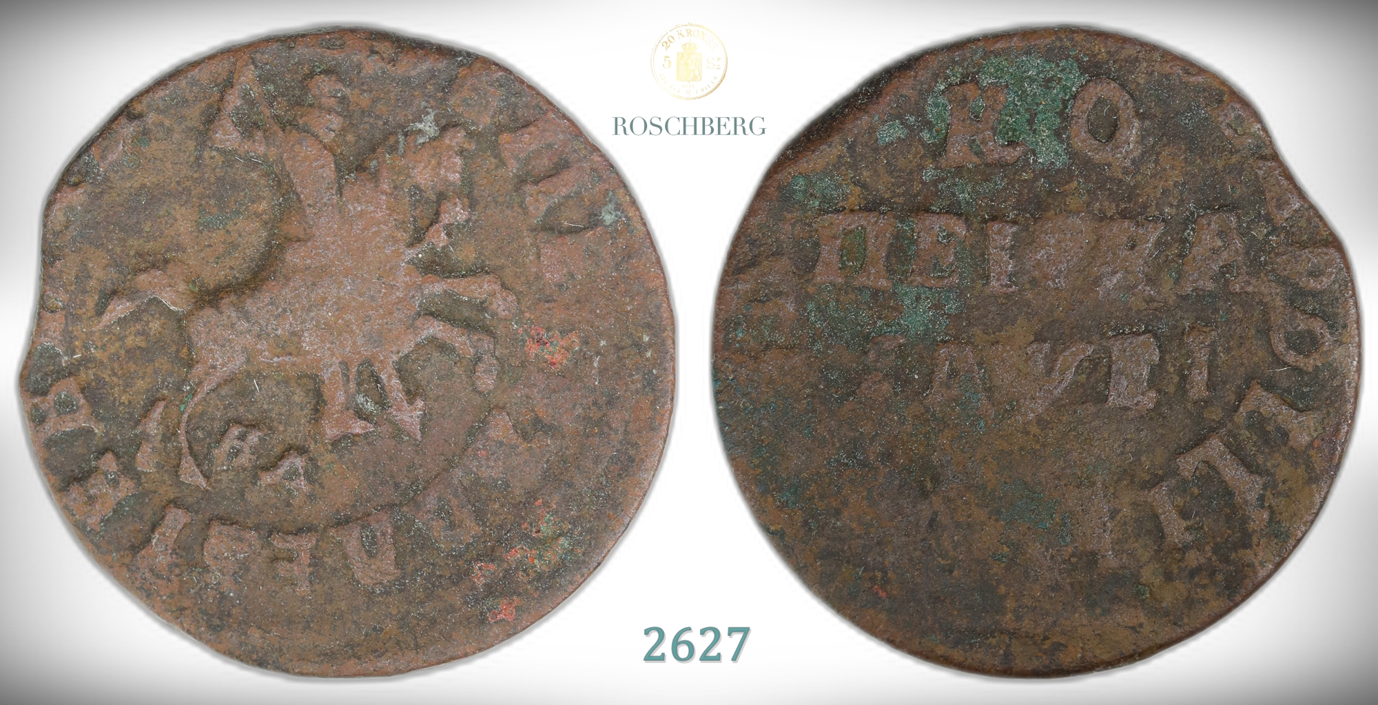 Russia Kopek 1715 Cyrillic date Kv: VF