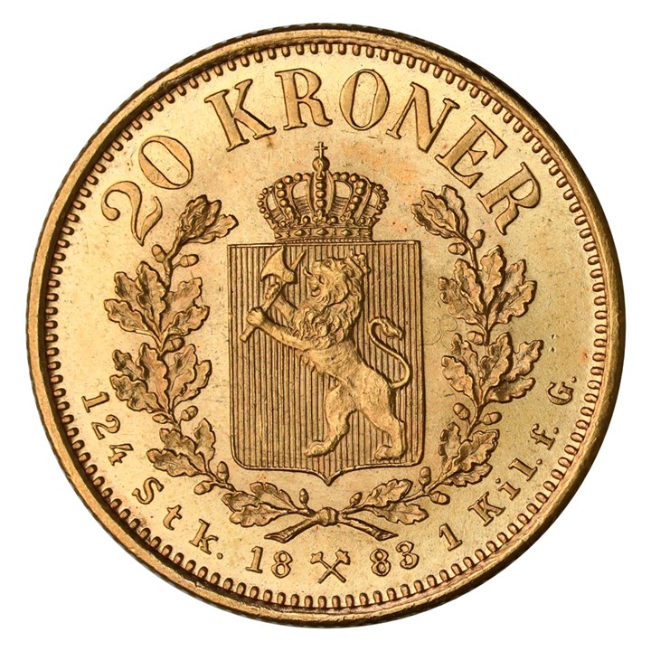 20 Kroner 1883 Kv 0/01