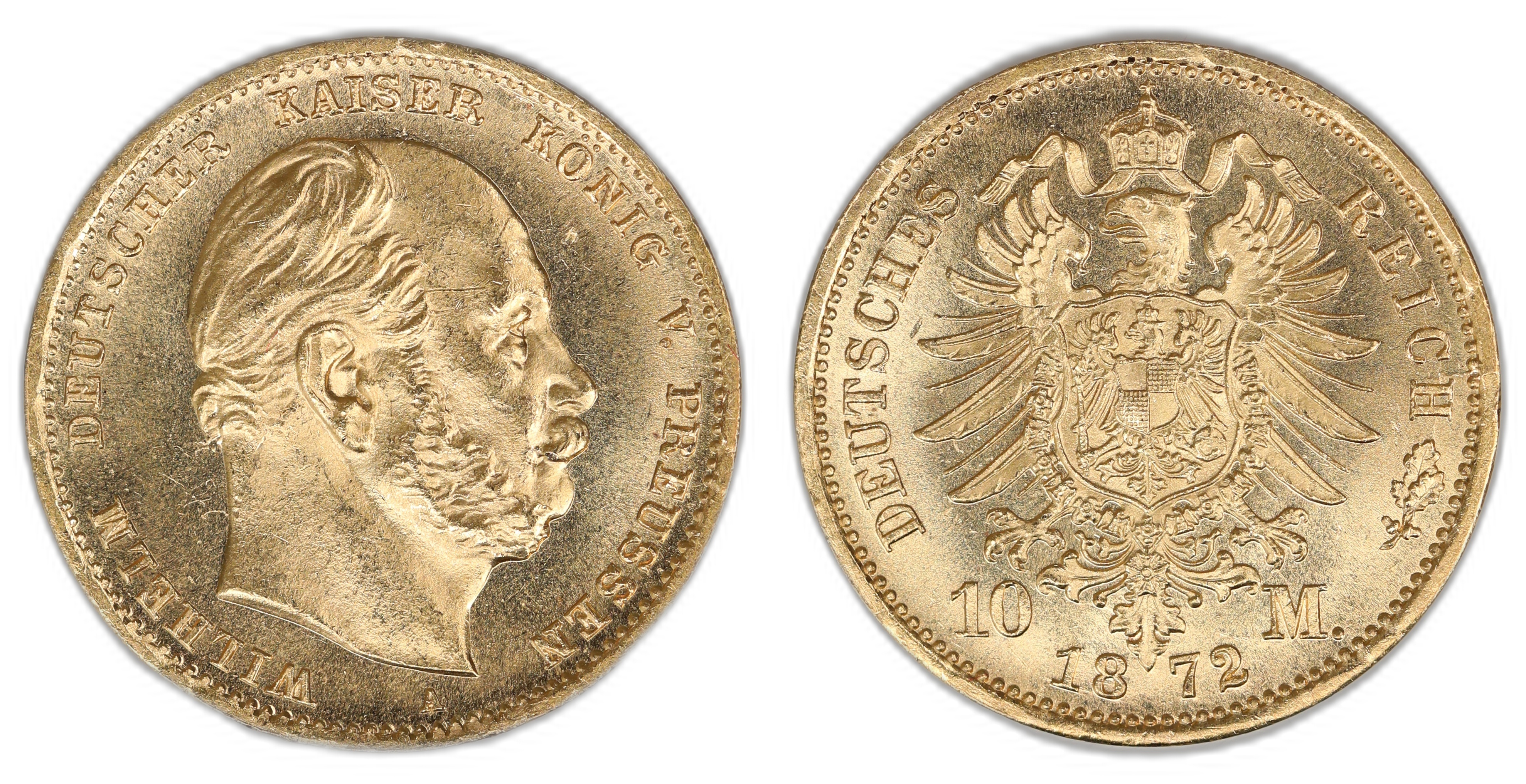 Germany, Prussia 10 Mark 1872-A  Kv: UNC
