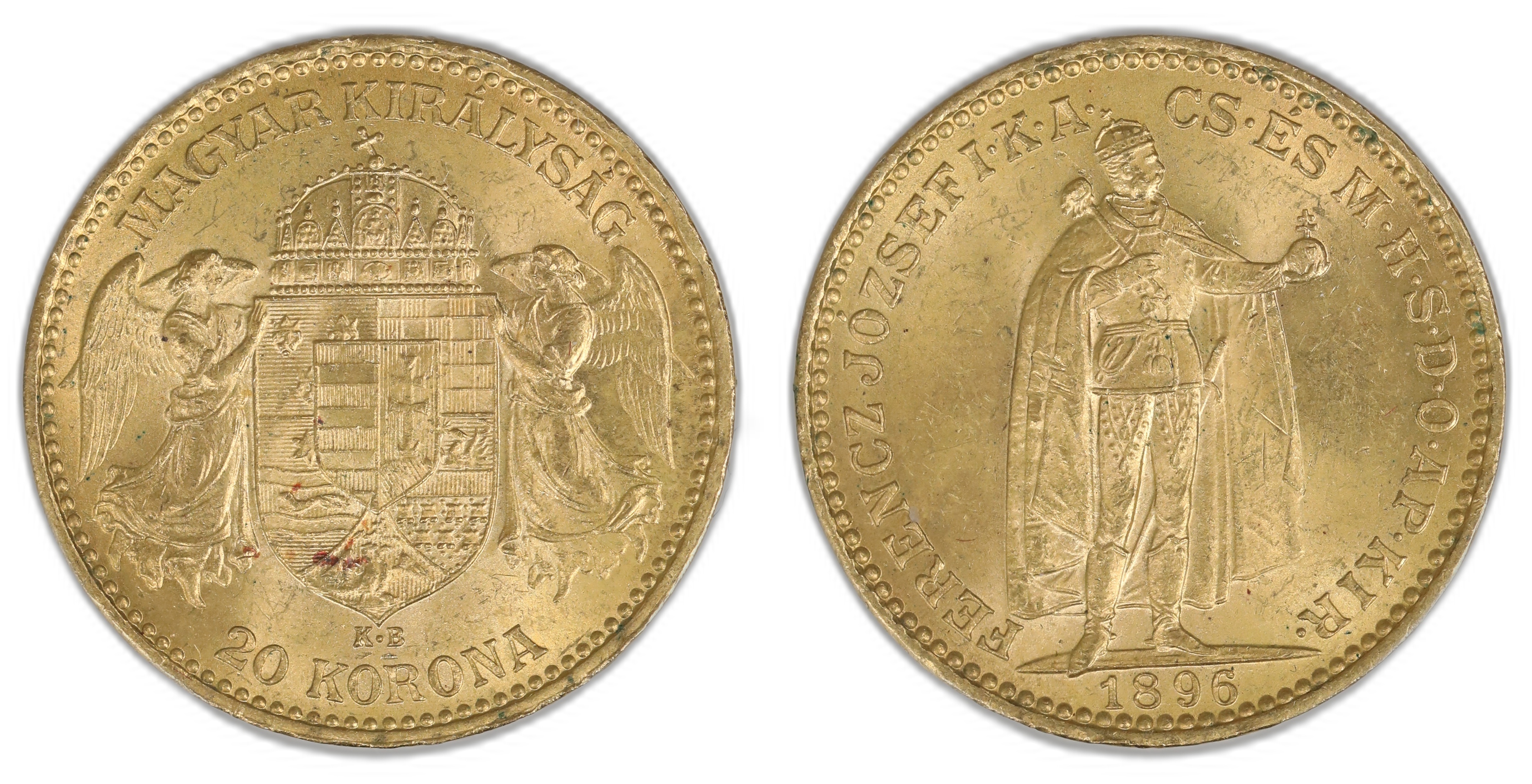 Hungary 20 Korona 1896-KB  Kv: UNC