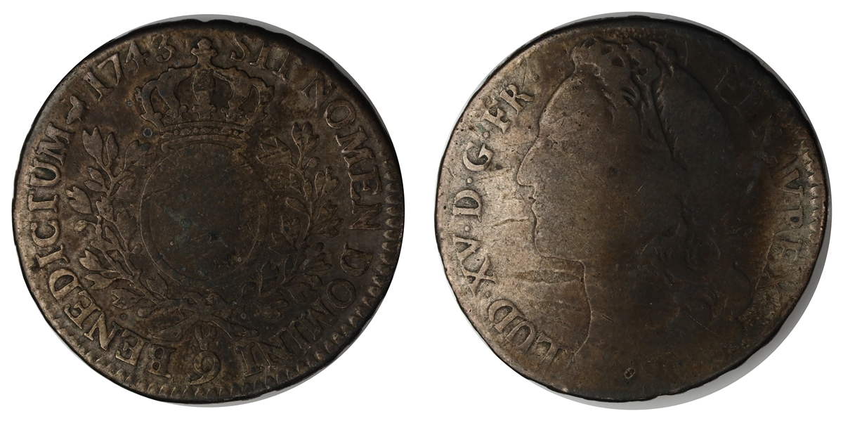 France 1/2 Ecu 1743-Q  Kv: F