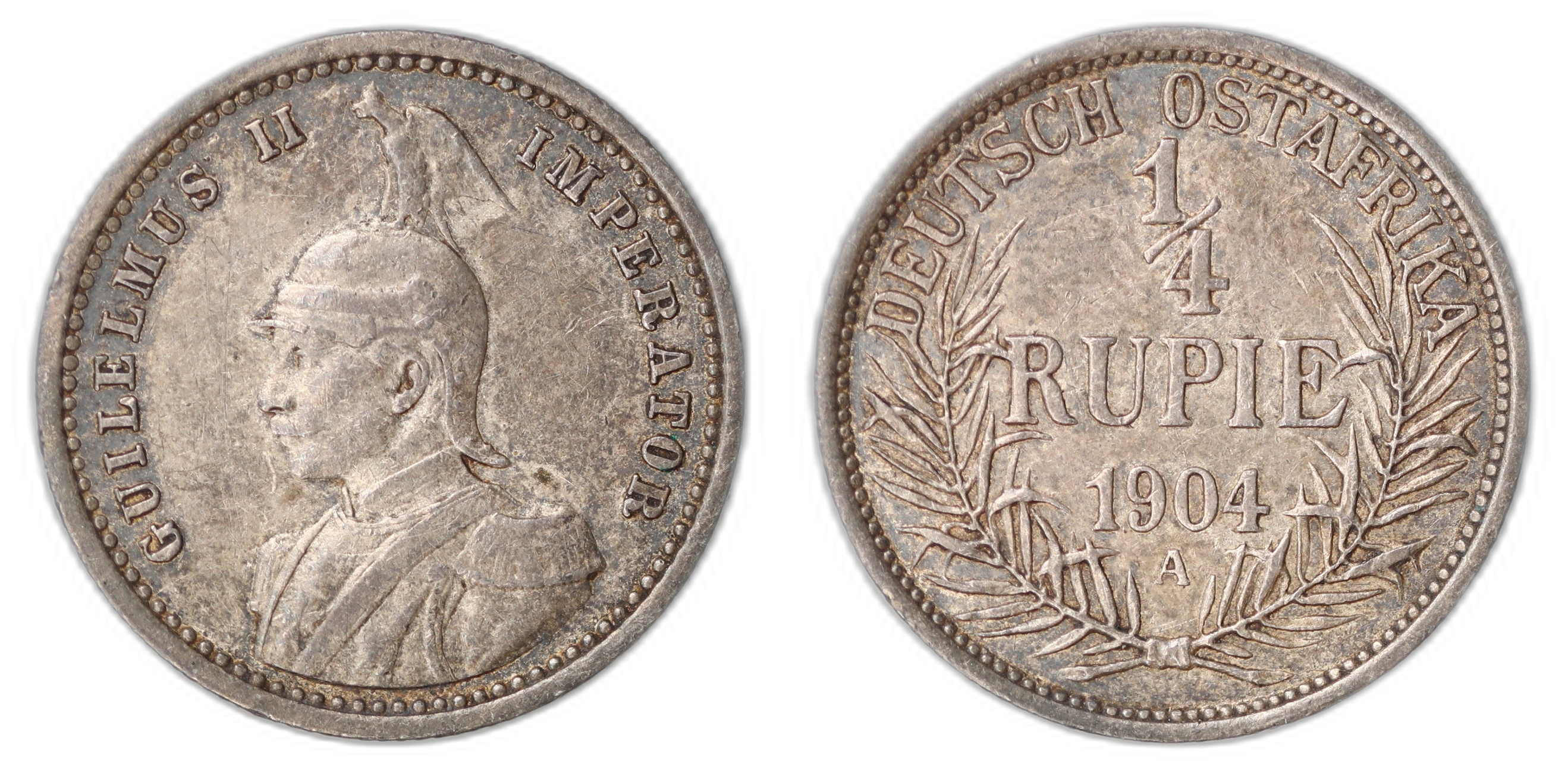 German East Africa 1/4 Rupie 1904-J  Kv: XF