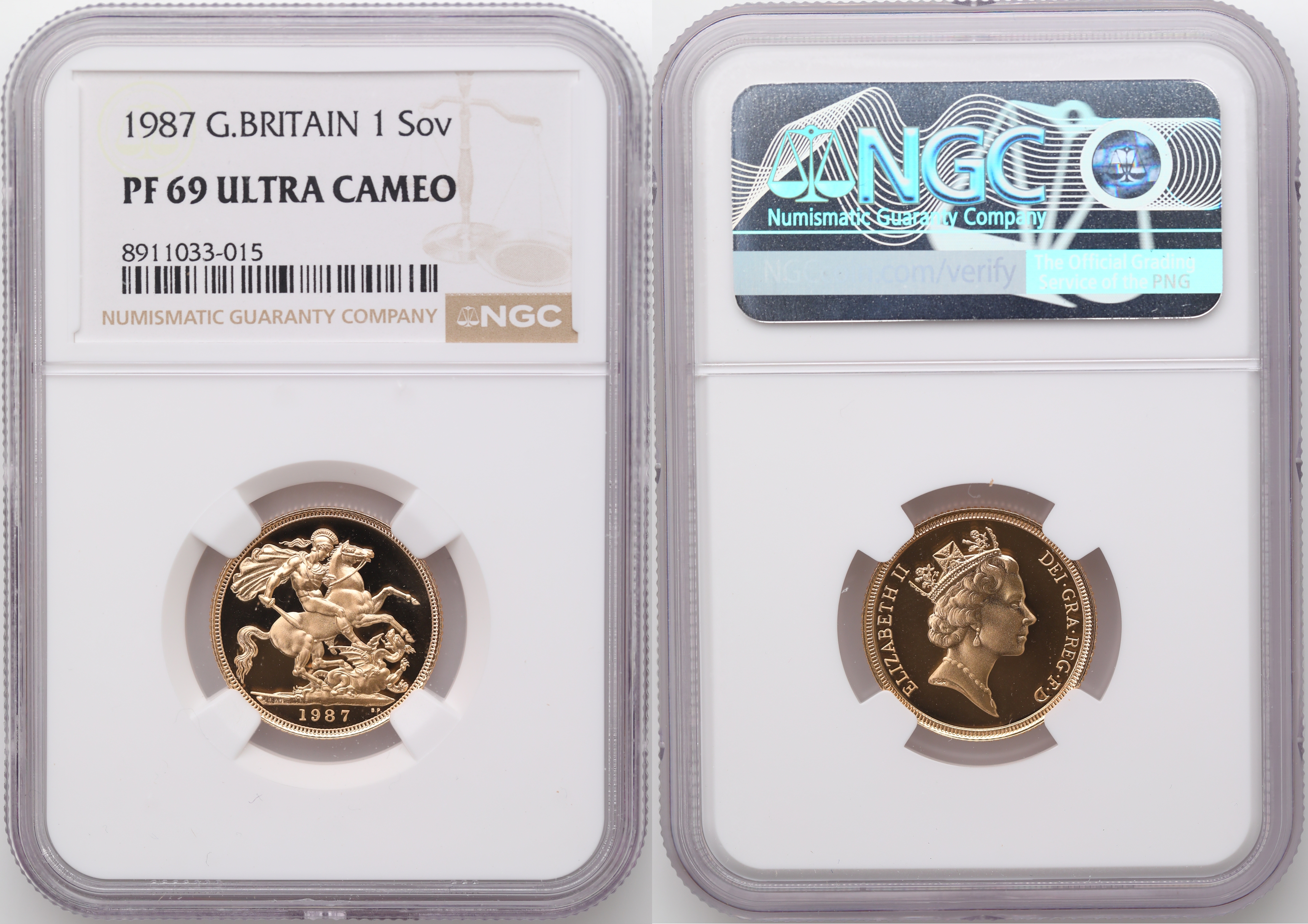 Great Britain Sovereign 1987  Kv: NGC PF69UCAM