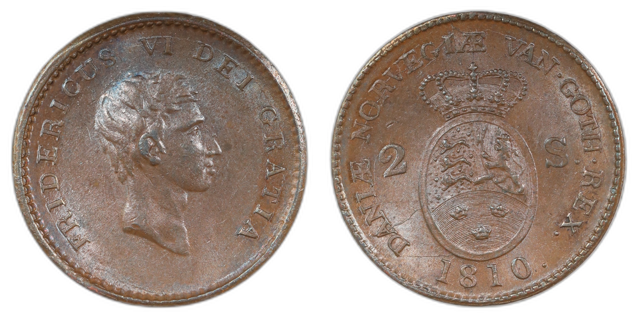 Danmark 2 Skilling 1810 Kv: 0/01 (UNC)