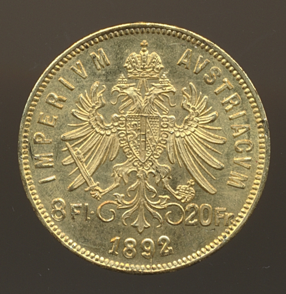 Østerrike 8 Florins/20 Francs 1892 Restrike
