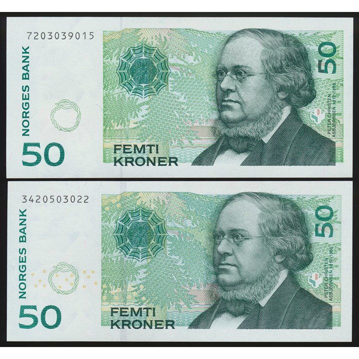 50 Kroner 1999 og 2003 Kv 0