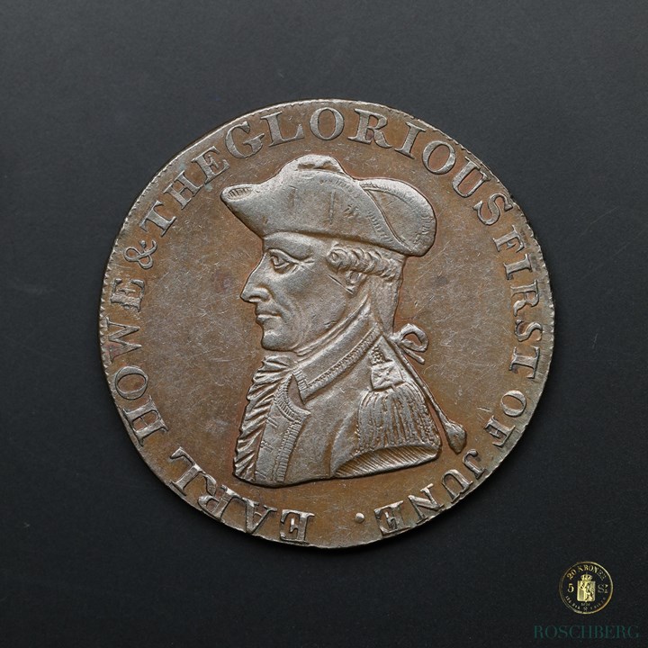 Great Britain Half Penny Token Earl Howe 1794 Kv Prooflike