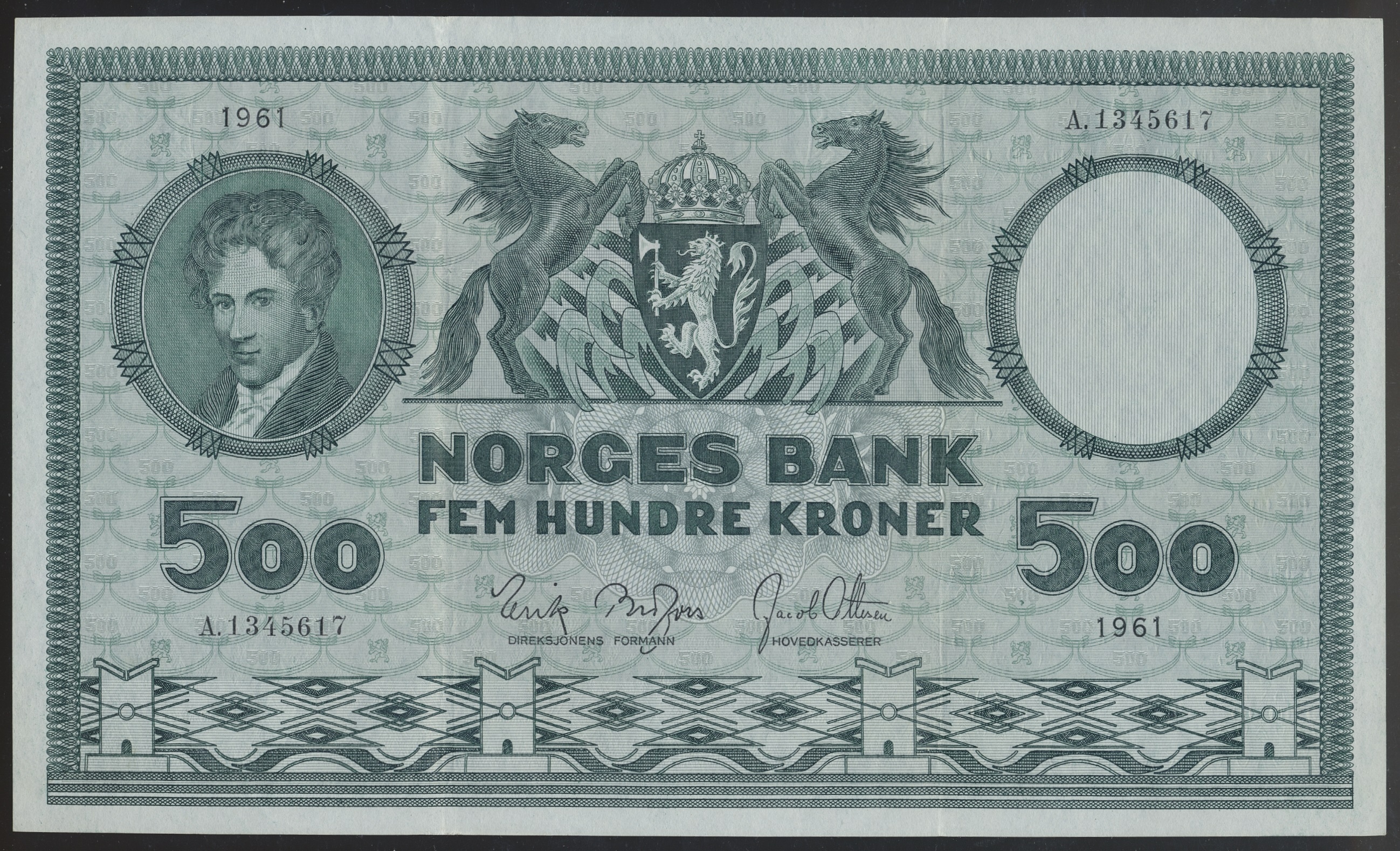 500 Kroner 1961 A Kv 1+/01 (XF/AU)