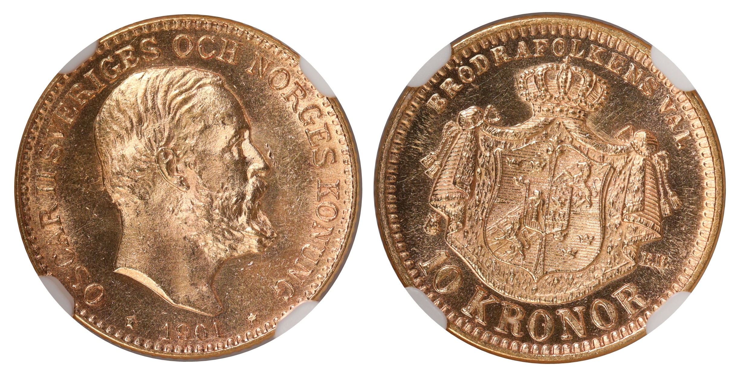Sverige 10 Kronor 1901 Kv: NGC MS63