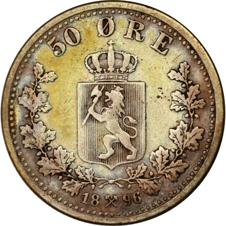 50 Øre 1896 Kv 1/1+