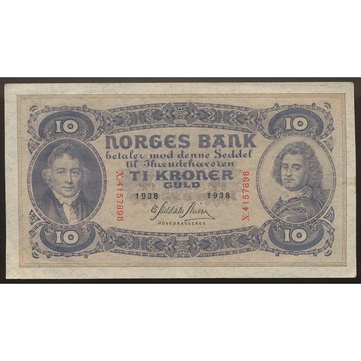 10 Kroner 1938 X Kv 1+/01