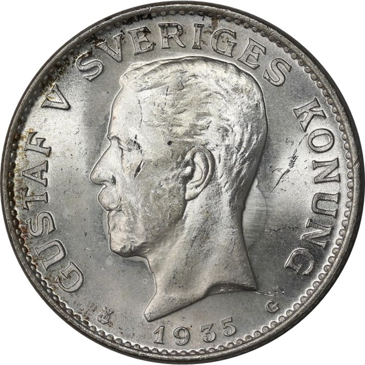 Sverige 1 Krona 1935 Kv 0