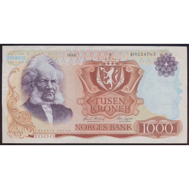 1000 Kroner 1986 D Kv 1/1+